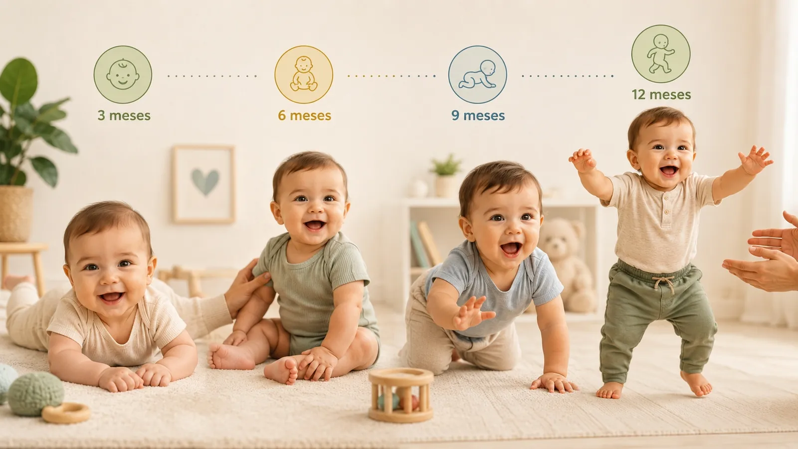 Infográfico ilustrativo de evolução de um bebê.